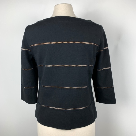 AKRIS PUNTO 8 100% Italian Silk Knit Blouse Black - Picture 2 of 7